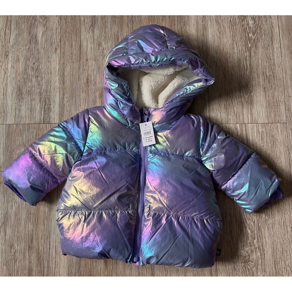 Baby Gap  Winter Puffer Jacket Coldcontrol Hoodie Waterproof Sherpa Lining 6-12M